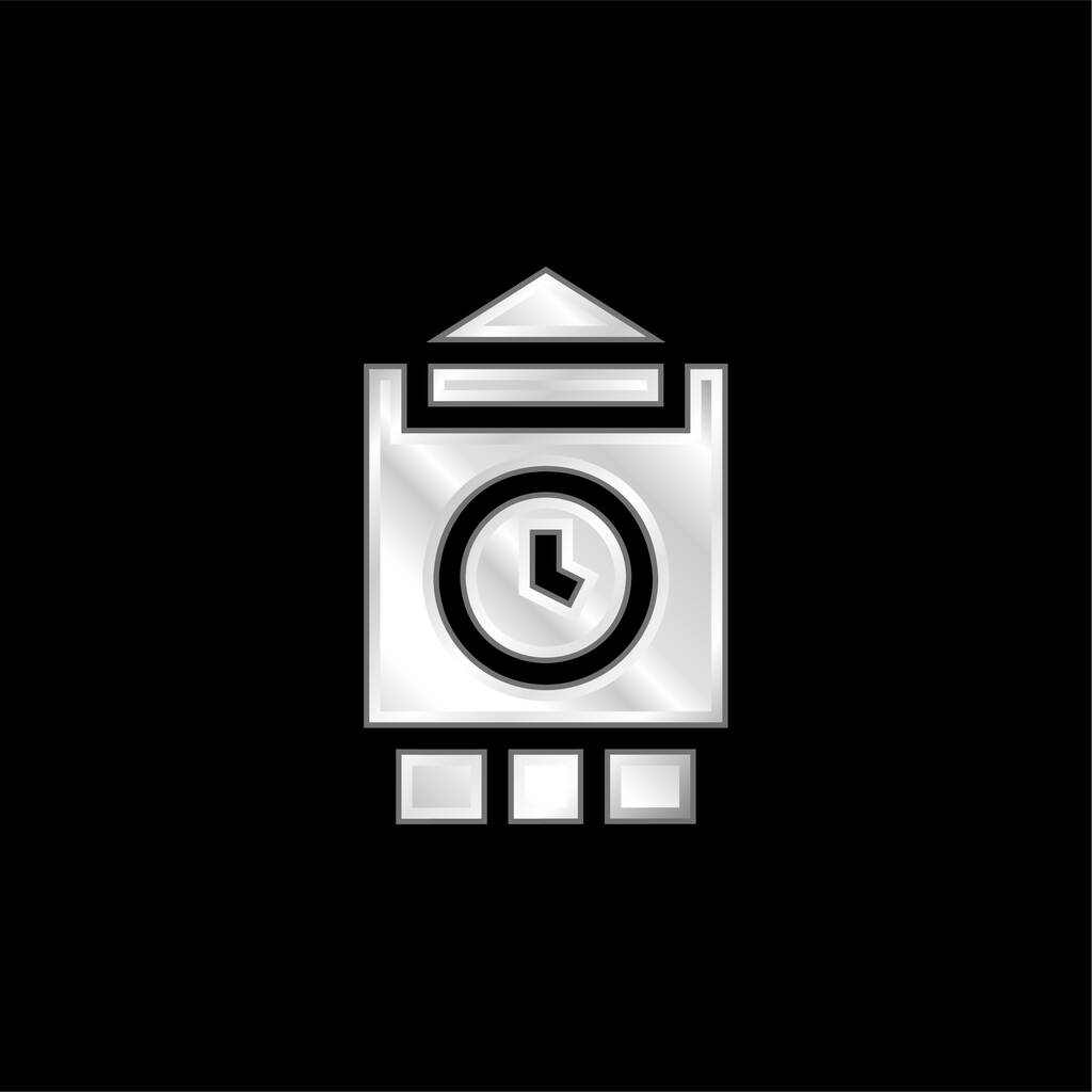 Big Ben plateado icono metálico - Vector, Imagen