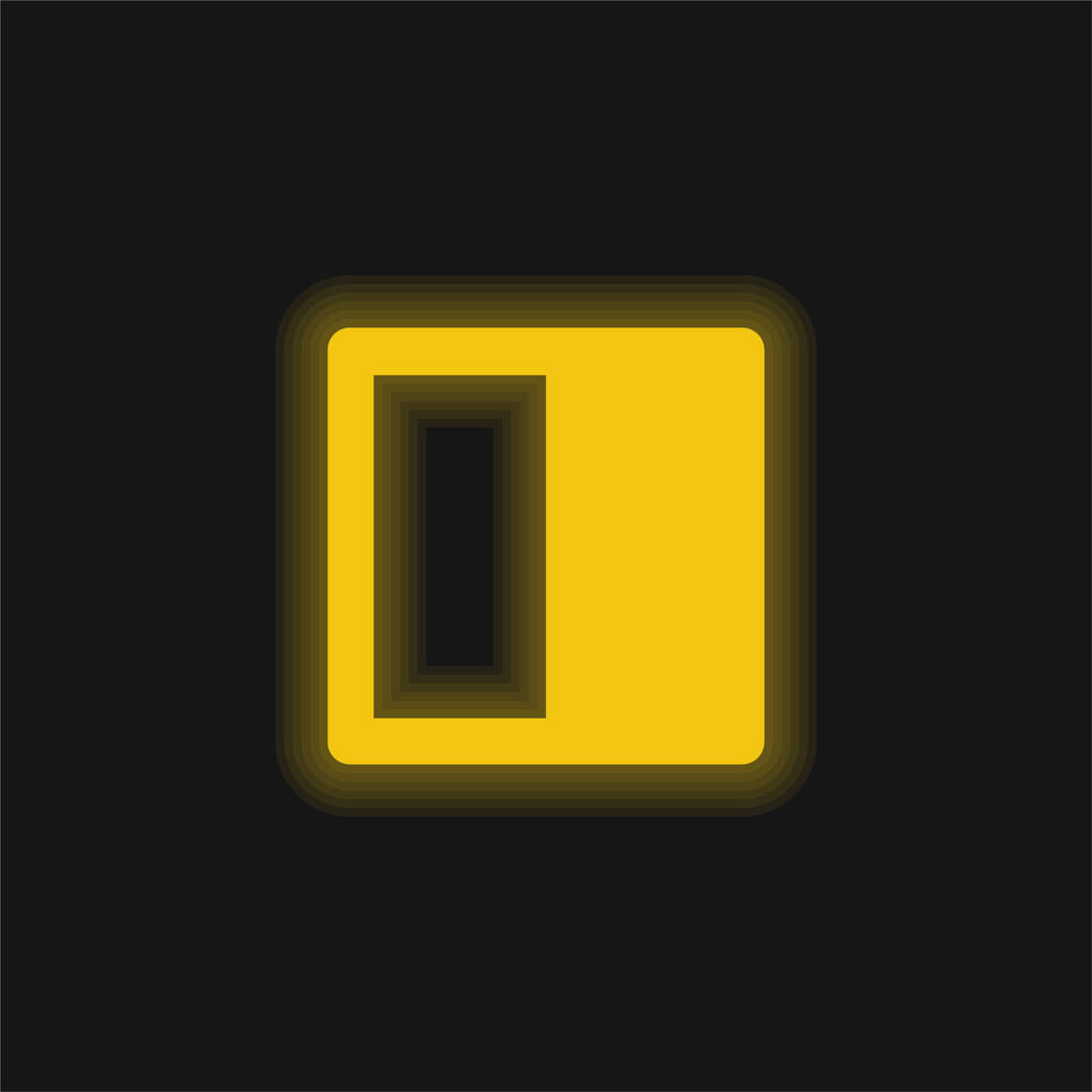 Black And White yellow glowing neon icon - Vector, Image