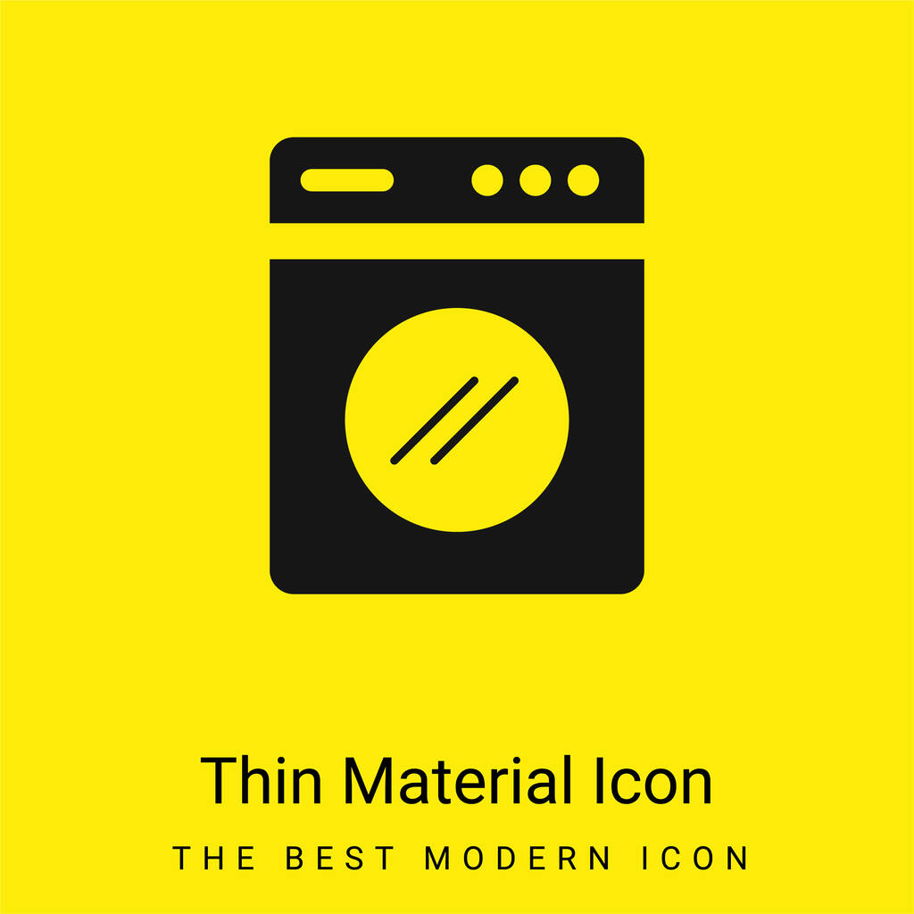 Velká pračka minimální jasně žlutý materiál ikona - Vektor, obrázek