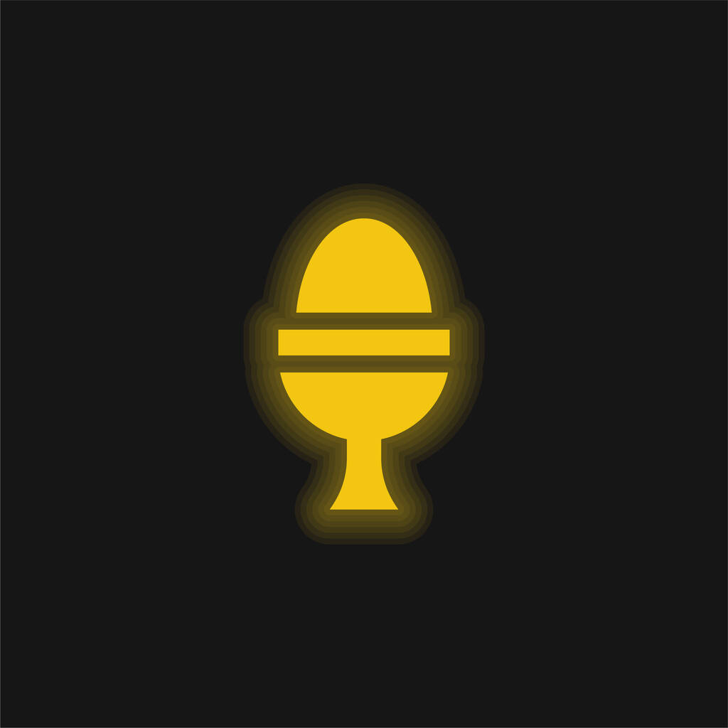 Gotowane jajo żółte świecące neon ikona - Wektor, obraz