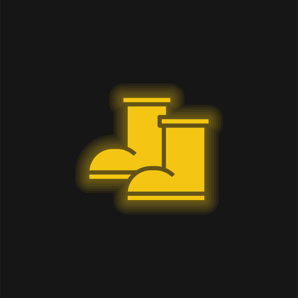Boots yellow glowing neon icon - Vektor, obrázek