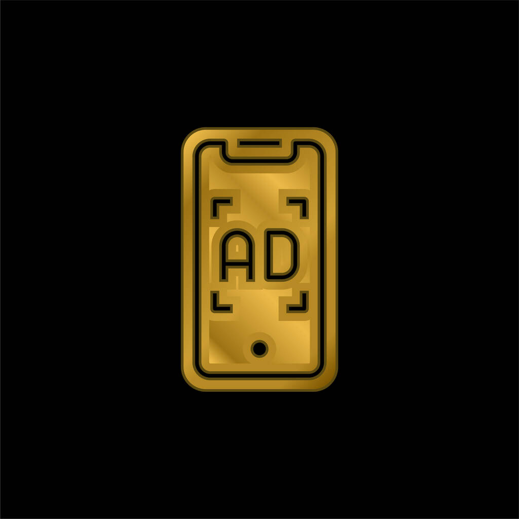 Aranybevonatú fém ikon vagy logó vektor reklámozása - Vektor, kép