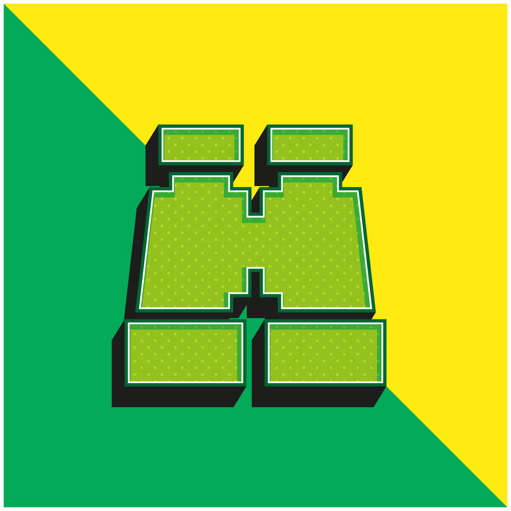 Κυάλια Πράσινο και κίτρινο σύγχρονο 3d διάνυσμα εικονίδιο λογότυπο - Διάνυσμα, εικόνα