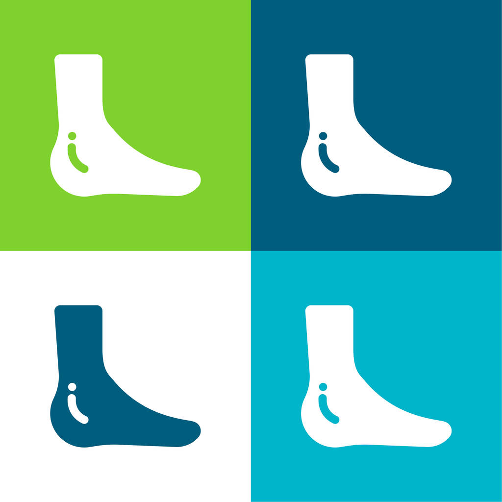 Ankle Flat conjunto de iconos mínimos de cuatro colores - Vector, imagen