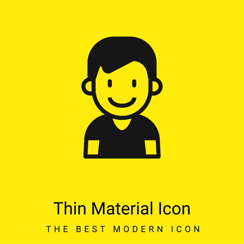 Menino ícone material amarelo brilhante mínimo - Vetor, Imagem