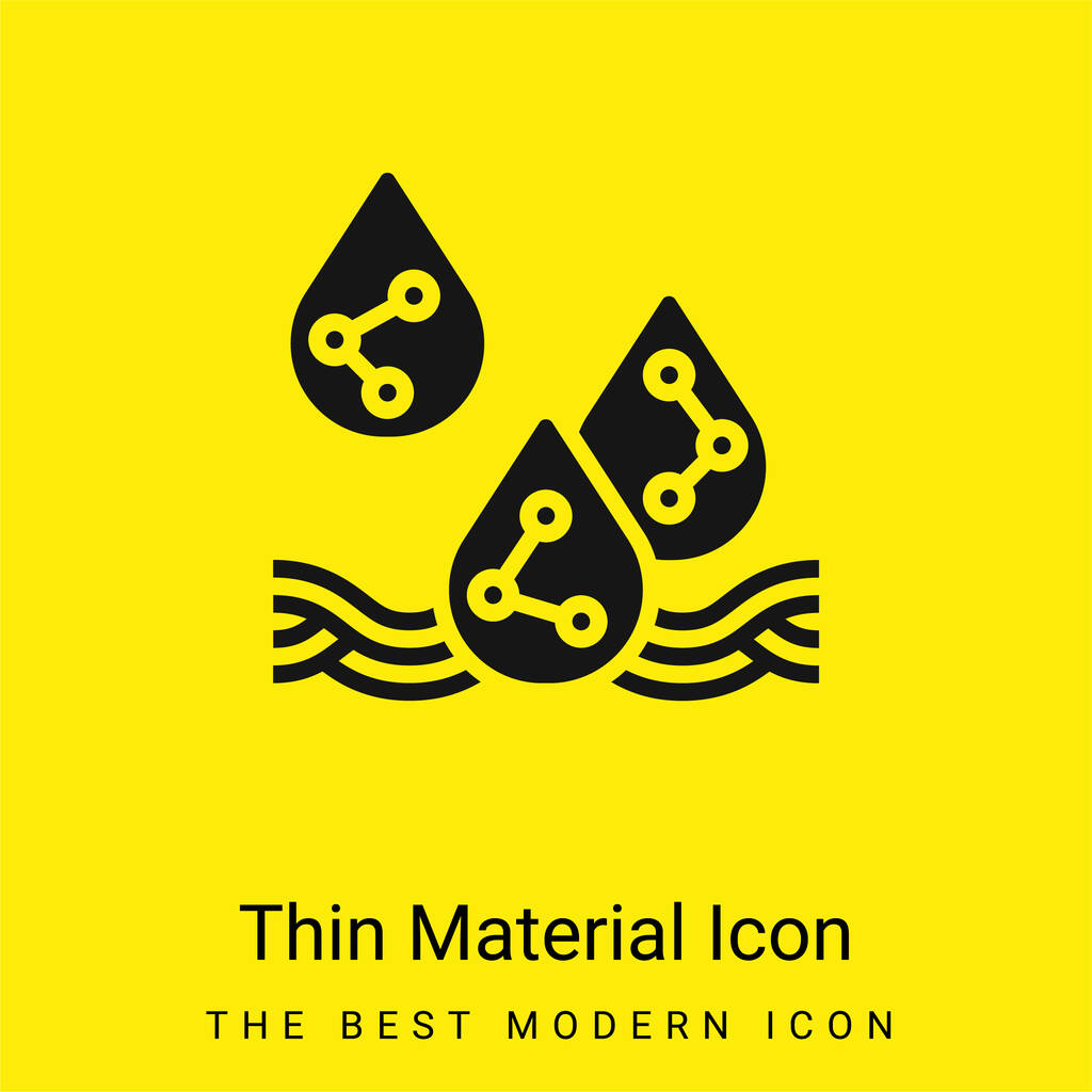 Icono de material amarillo brillante mínimo de lluvia ácida - Vector, imagen