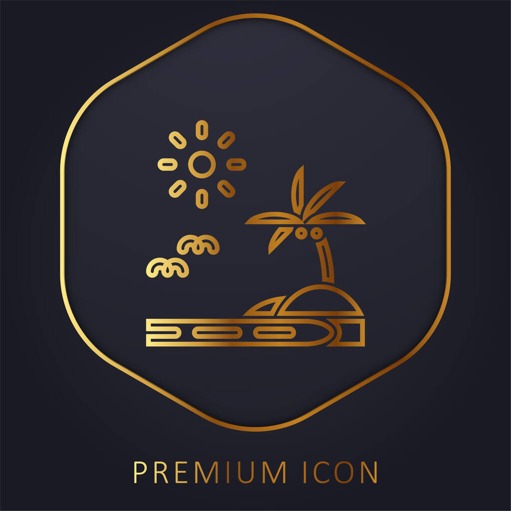 Пляжный логотип или значок премиум-класса - Вектор,изображение