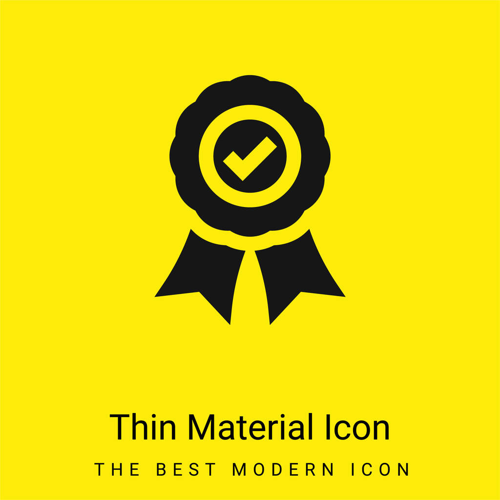 Icona minima approvata del materiale giallo brillante - Vettoriali, immagini
