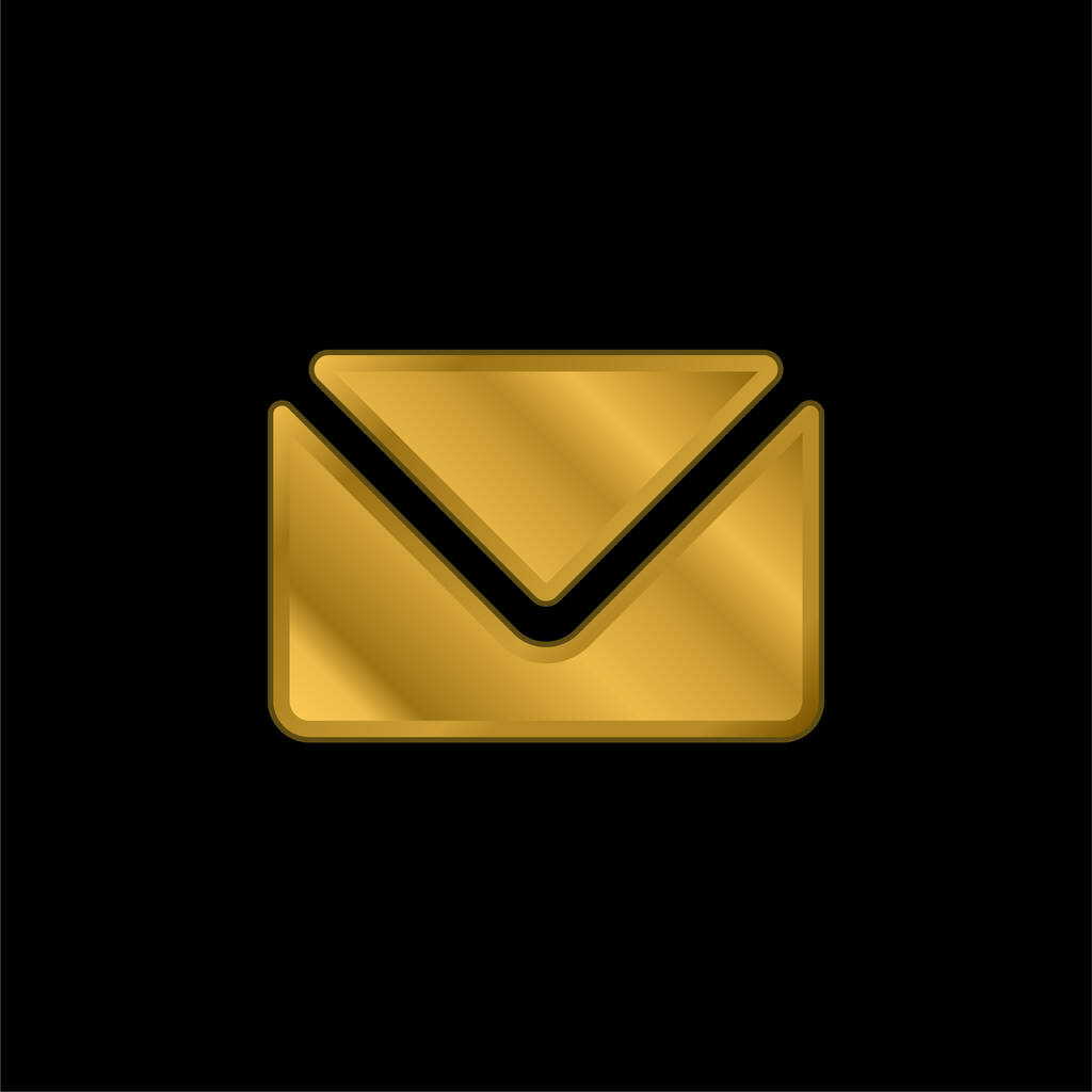 Big Envelope gold plated metalic icon or logo vector - Vector, Image