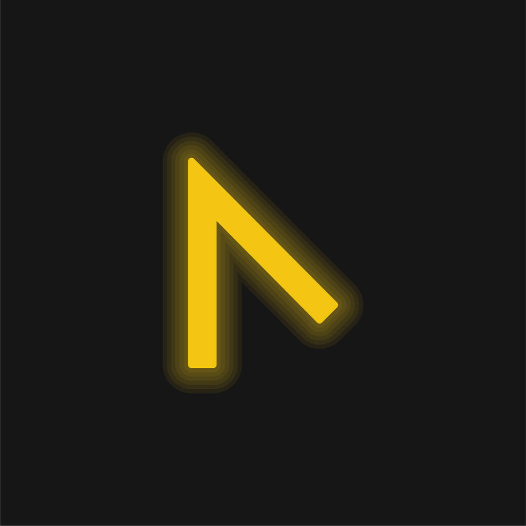 Ankkuri keltainen hehkuva neon kuvake - Vektori, kuva