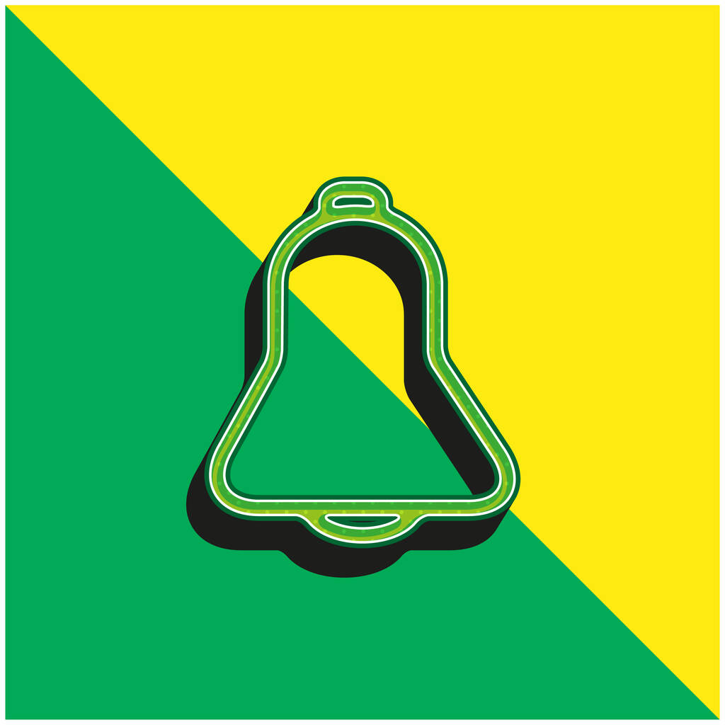 Campana di interfaccia del telefono verde e giallo moderno logo icona vettoriale 3d - Vettoriali, immagini