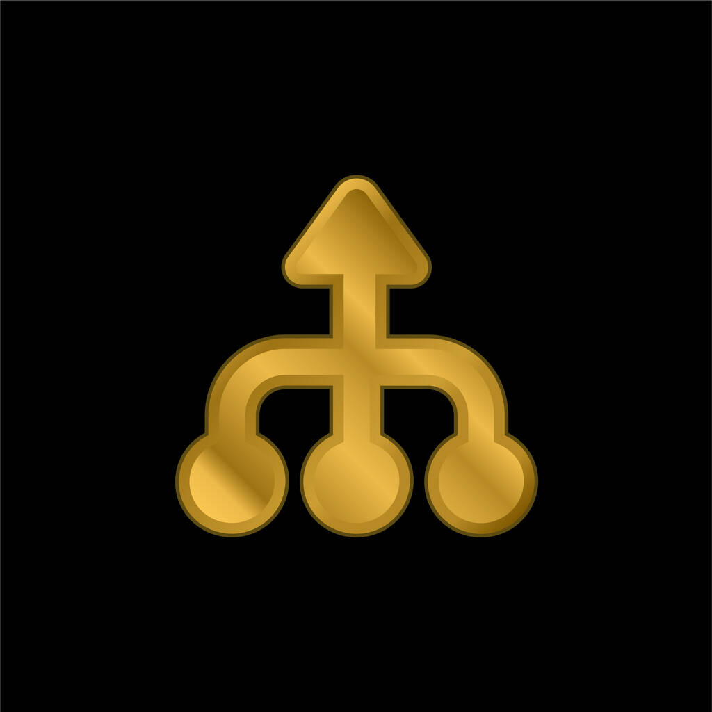 Pfeile vergoldet metallisches Symbol oder Logo-Vektor - Vektor, Bild