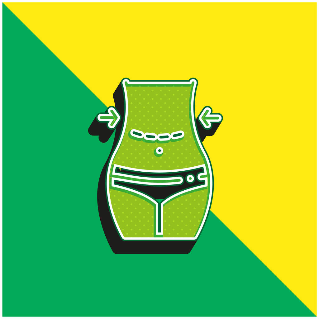 Abdominoplasty Зеленый и желтый современный 3d векторный логотип - Вектор,изображение