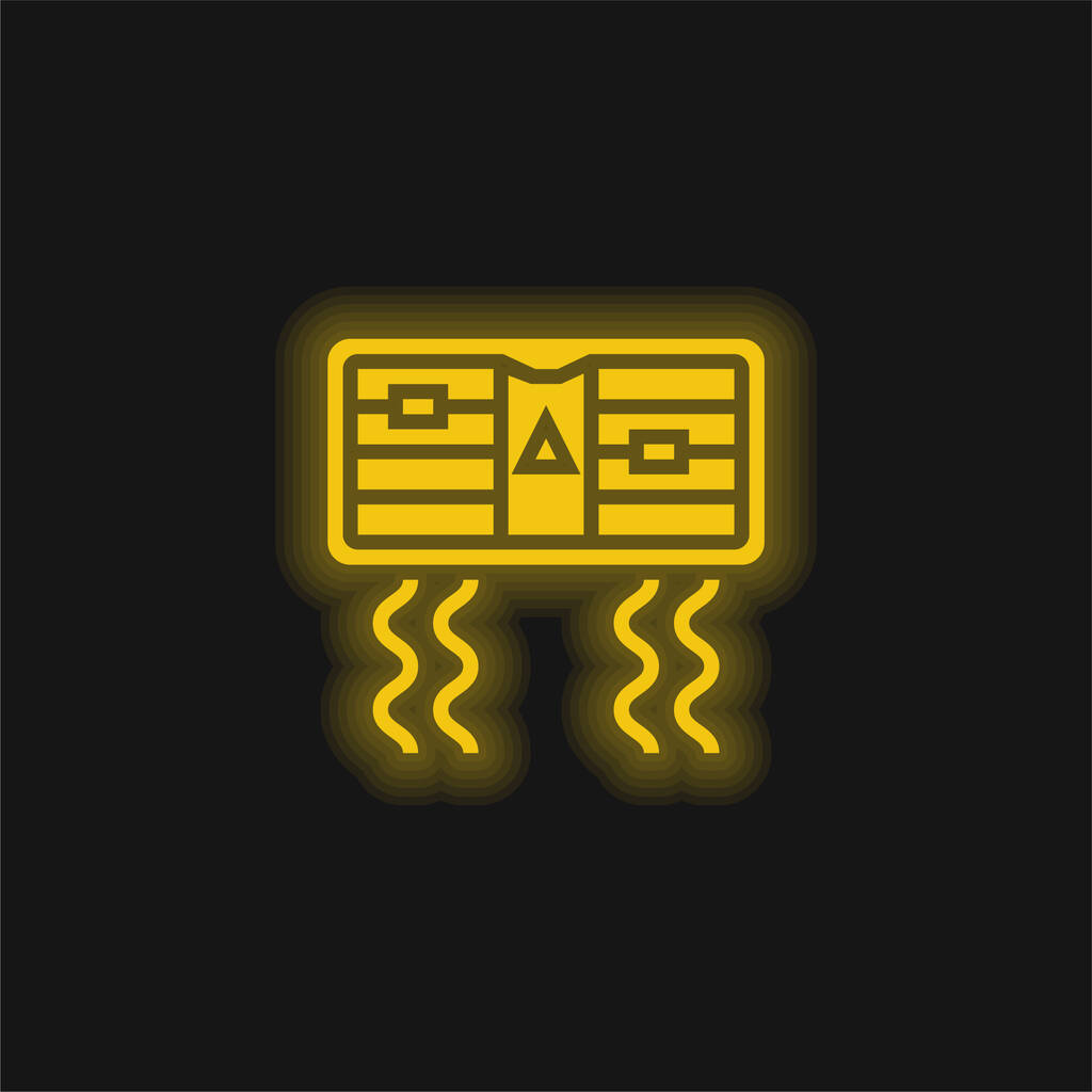 Ilmastointi keltainen hehkuva neon kuvake - Vektori, kuva