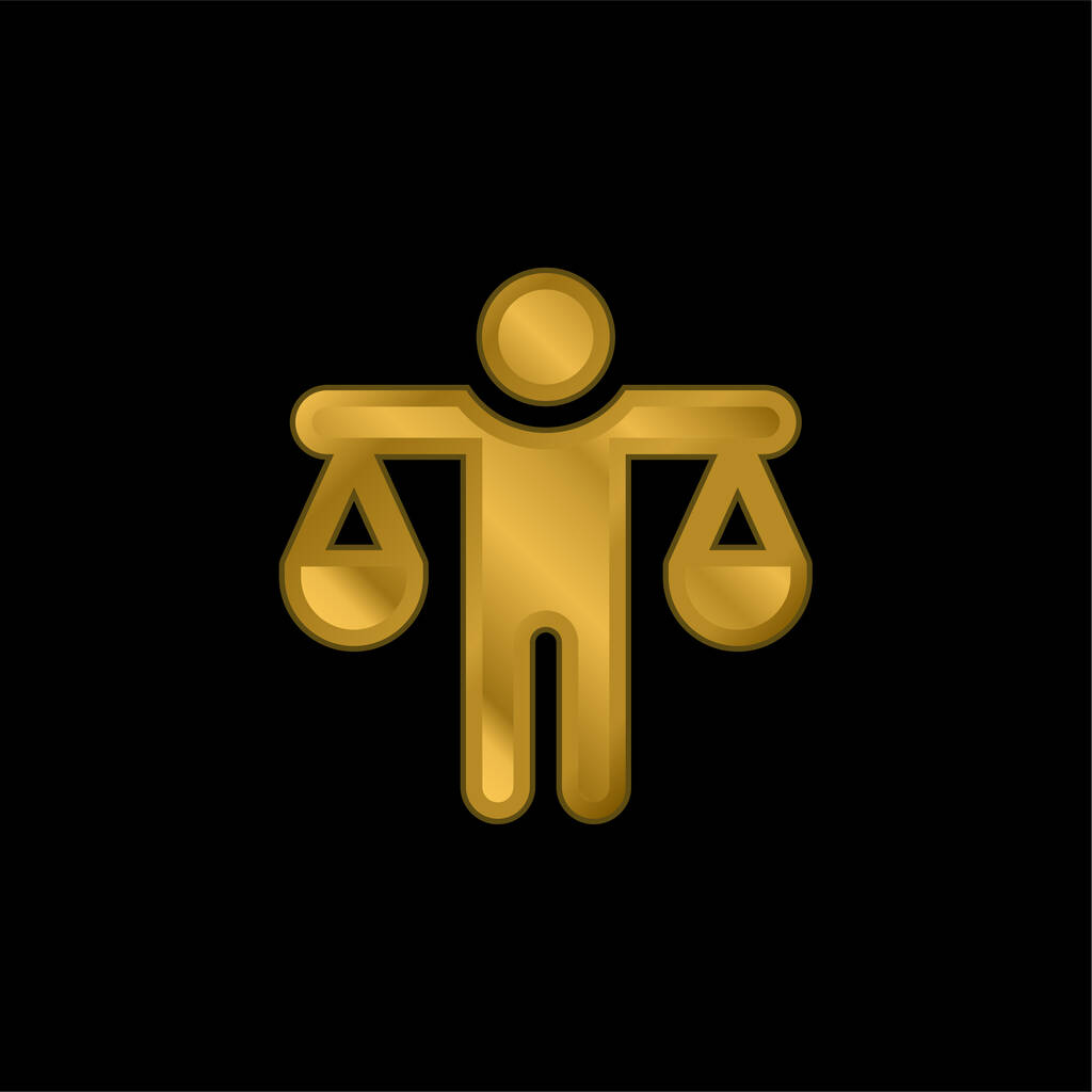 Balance vergoldet metallisches Symbol oder Logo-Vektor - Vektor, Bild