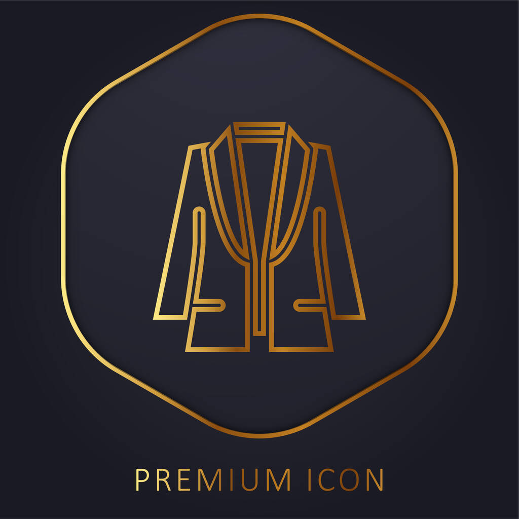 Blazer línea dorada logotipo premium o icono - Vector, Imagen