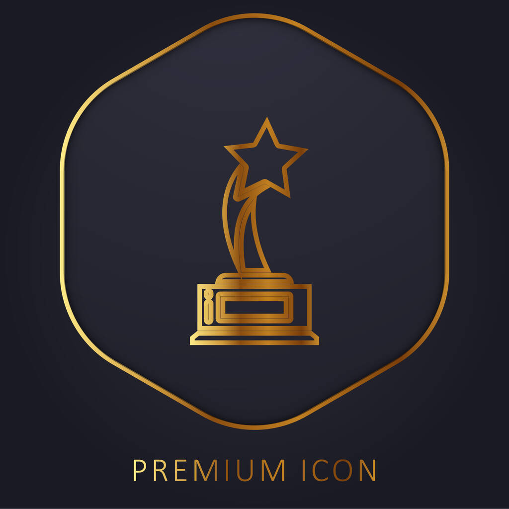 Premio de la línea de oro logotipo premium o icono - Vector, imagen
