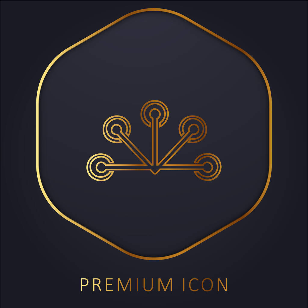 Antenne ligne d'or logo premium ou icône - Vecteur, image