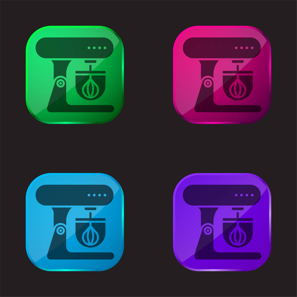 Блендер чотири кольори скляної кнопки
 - Вектор, зображення