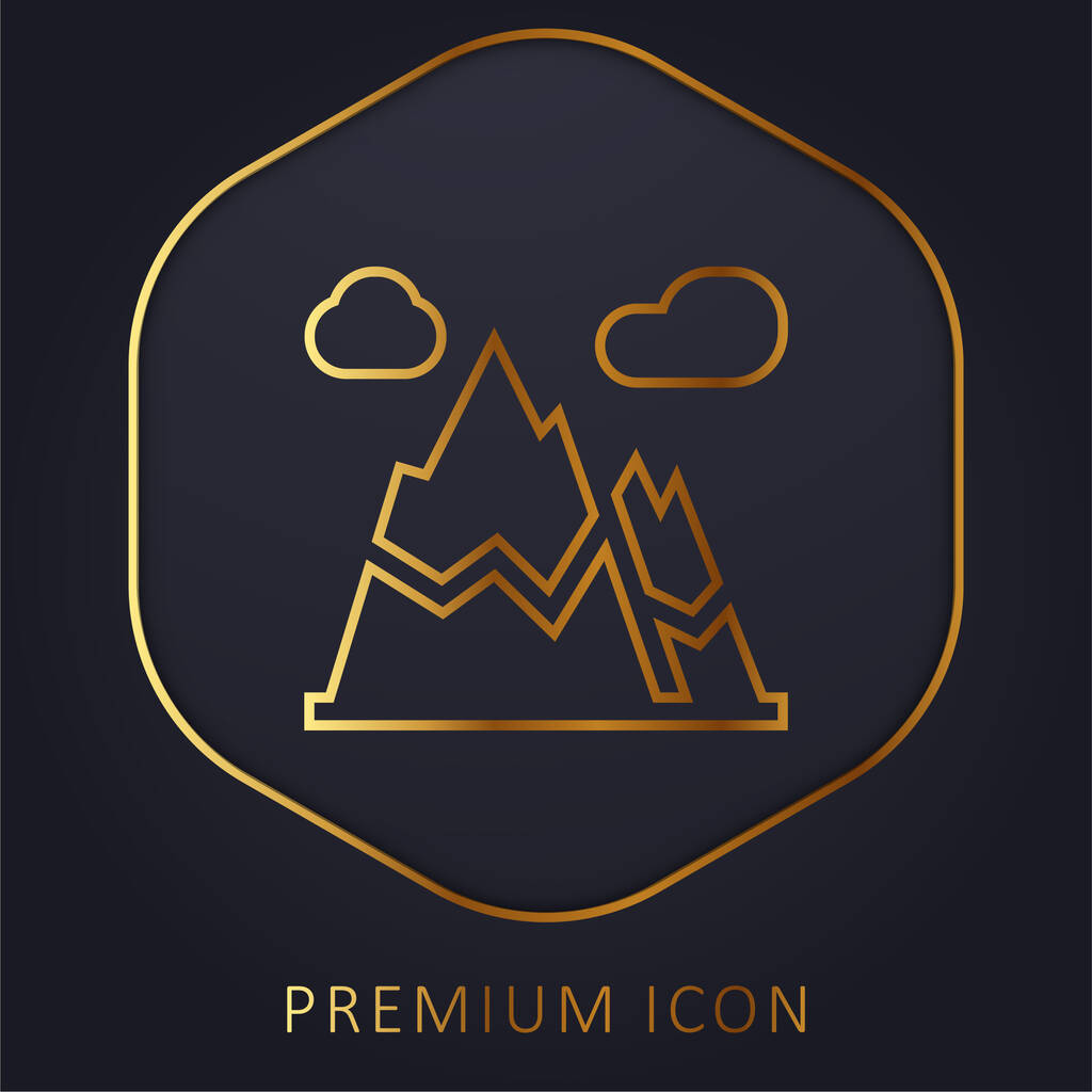 Alpi linea dorata logo premium o icona - Vettoriali, immagini
