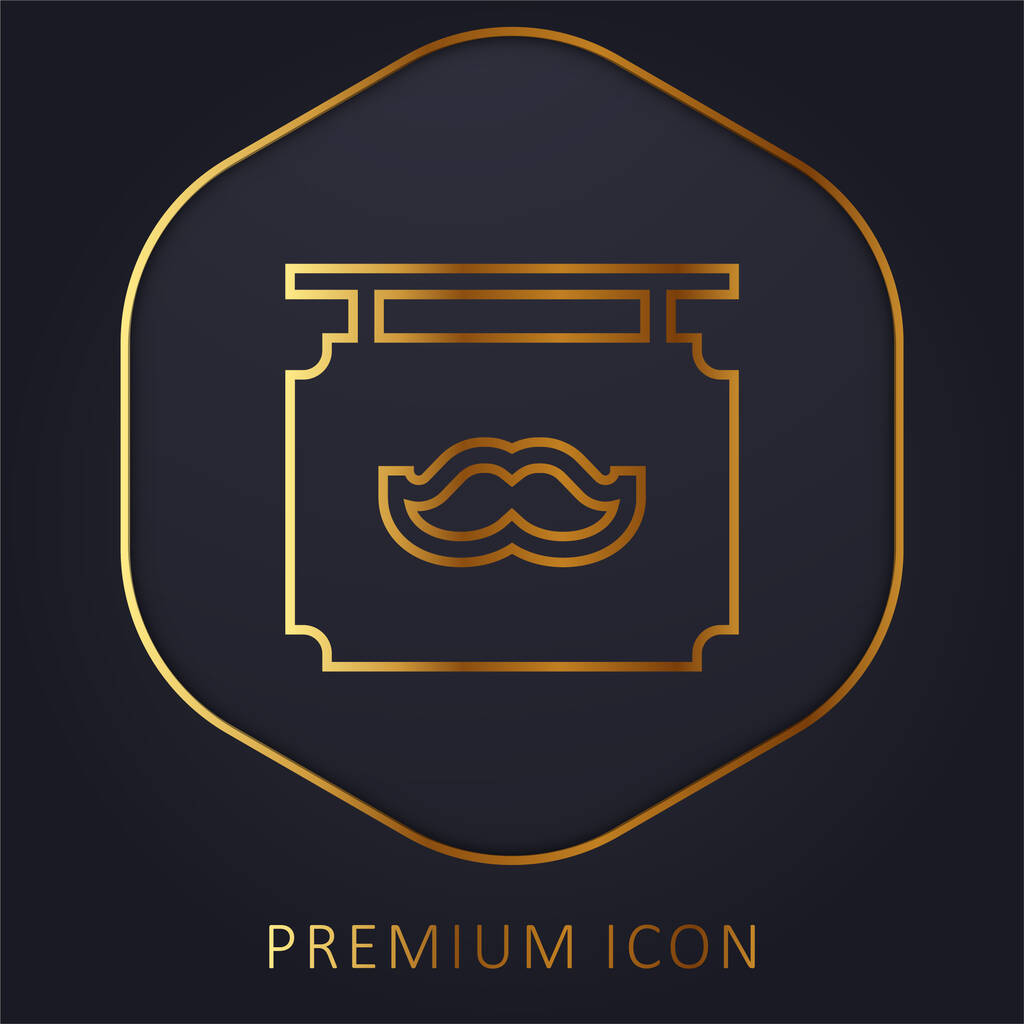 Parturi kultainen linja premium logo tai kuvake - Vektori, kuva