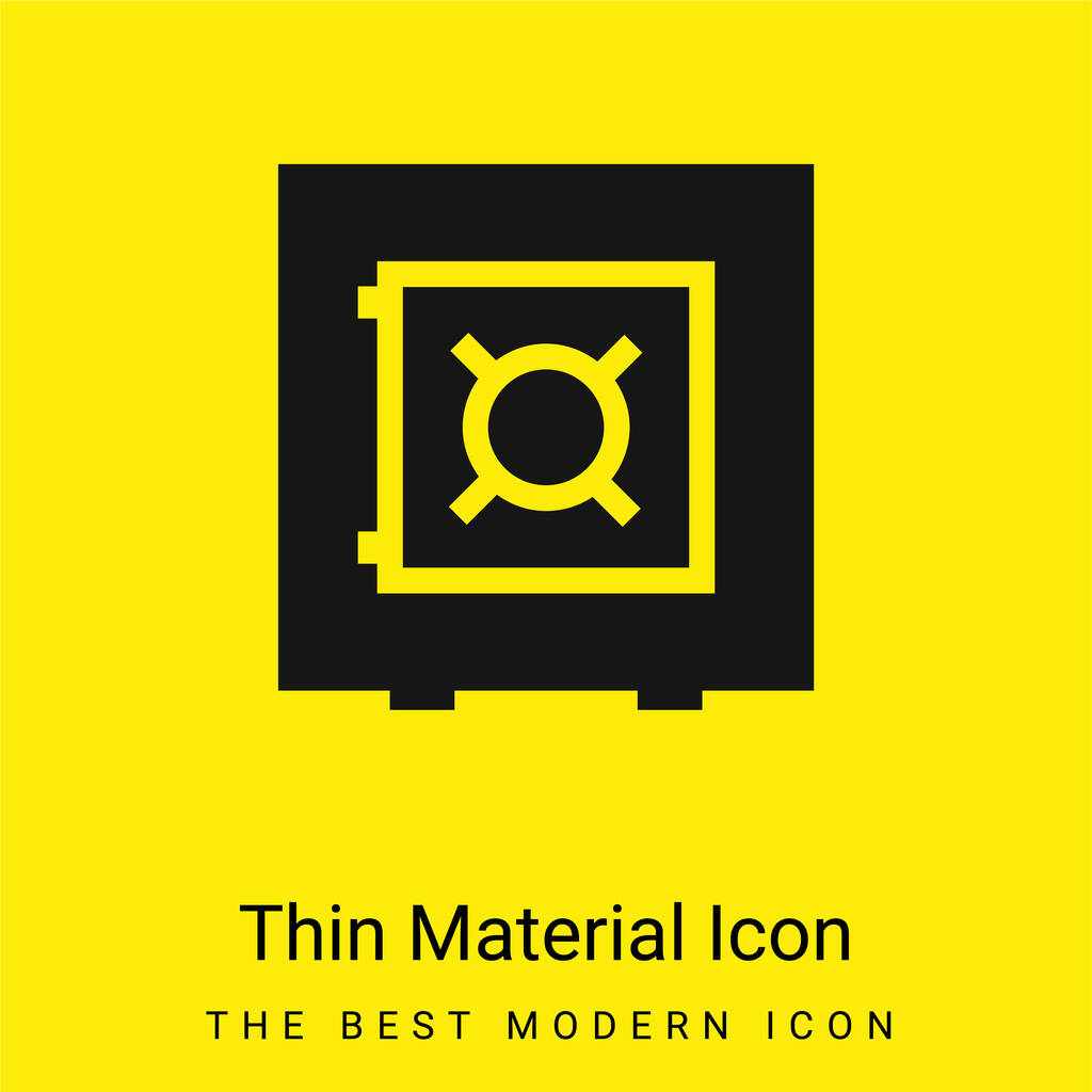 Bank Security Box minimal bright yellow material icon - Vector, Image