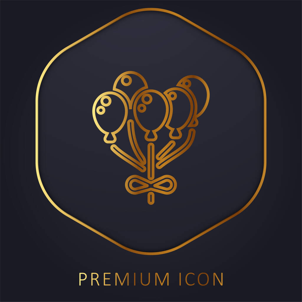Globo línea dorada logotipo premium o icono - Vector, imagen