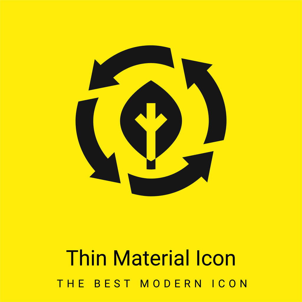 Bio minime icône de matériau jaune vif - Vecteur, image
