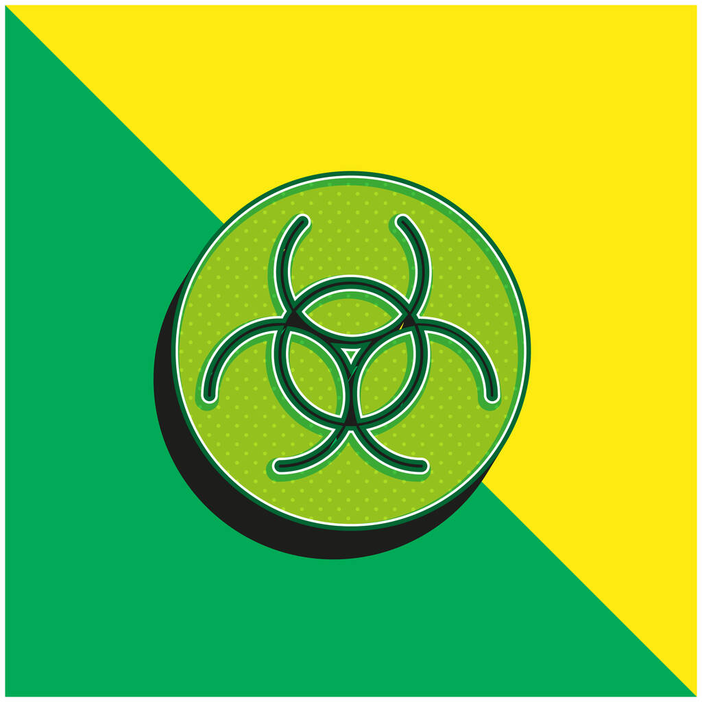 Biologische Gefahr Grünes und gelbes modernes 3D-Vektor-Symbol-Logo - Vektor, Bild