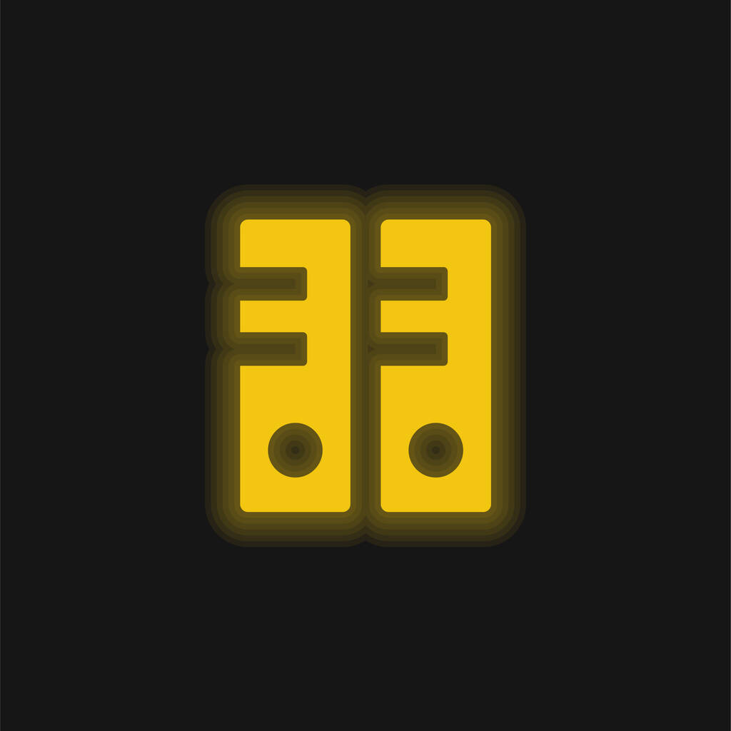 Archiv žluté zářící neonové ikony - Vektor, obrázek