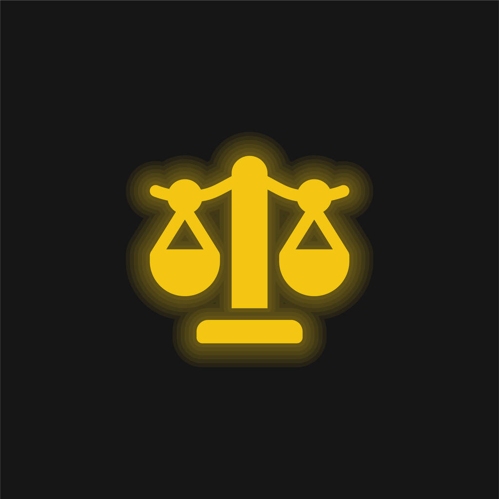 Egyensúly sárga izzó neon ikon - Vektor, kép