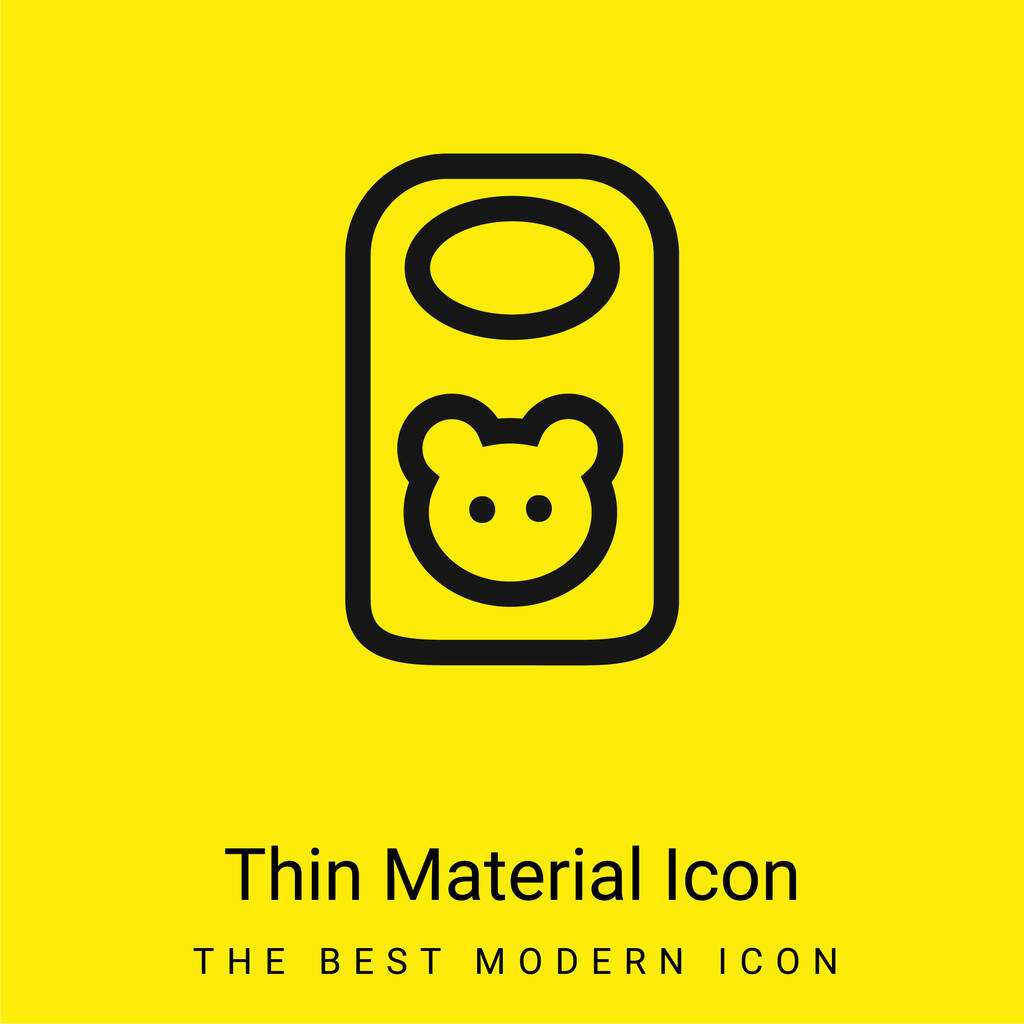 Bavaglino bambino con Animal Head Outline icona materiale giallo brillante minimo - Vettoriali, immagini