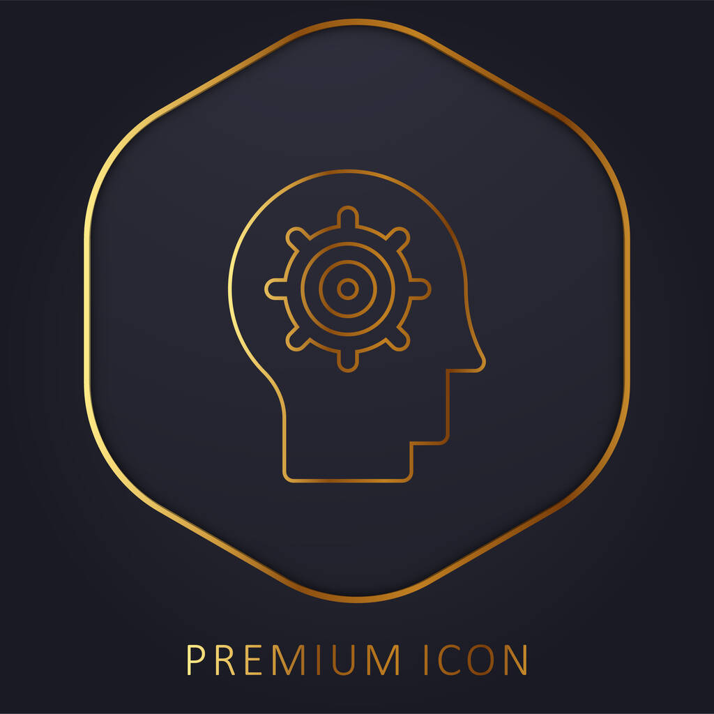 Artificial Intelligence línea dorada logotipo premium o icono - Vector, imagen