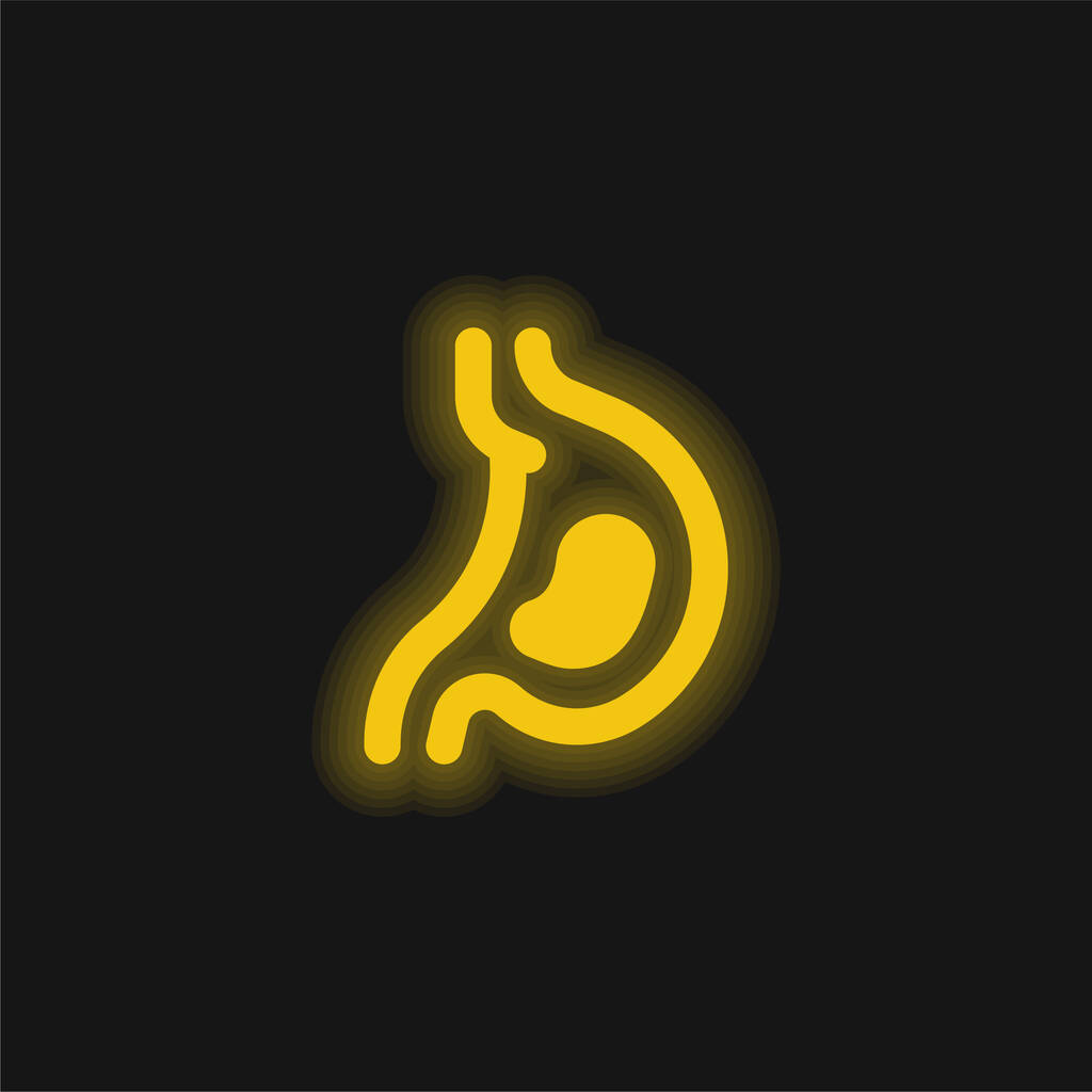 Acid yellow glowing neon icon - Vector, Image