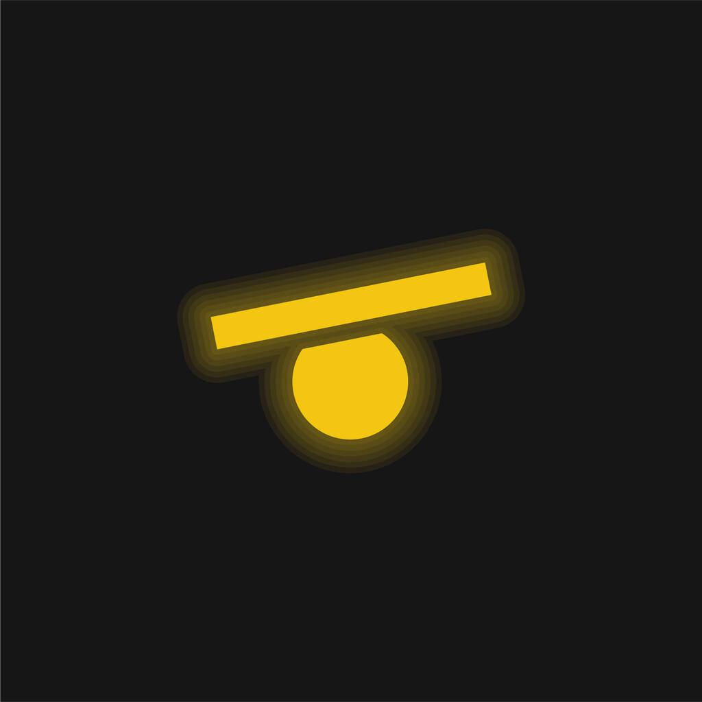Equilibrio palla giallo incandescente icona al neon - Vettoriali, immagini