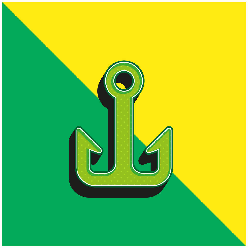 Anchor Logo icona vettoriale 3d moderna verde e gialla - Vettoriali, immagini