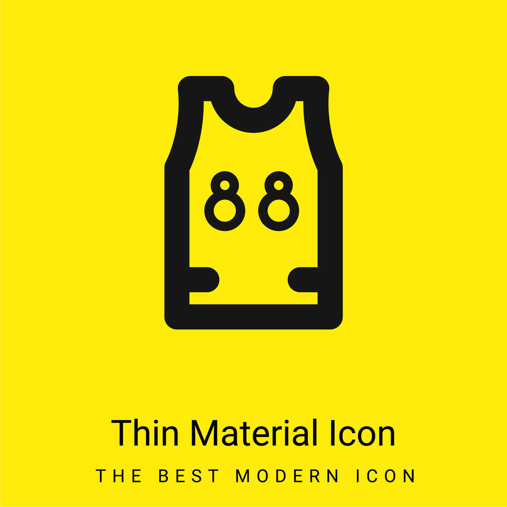 Basketball Jersey minimal bright yellow material icon - Vector, Image
