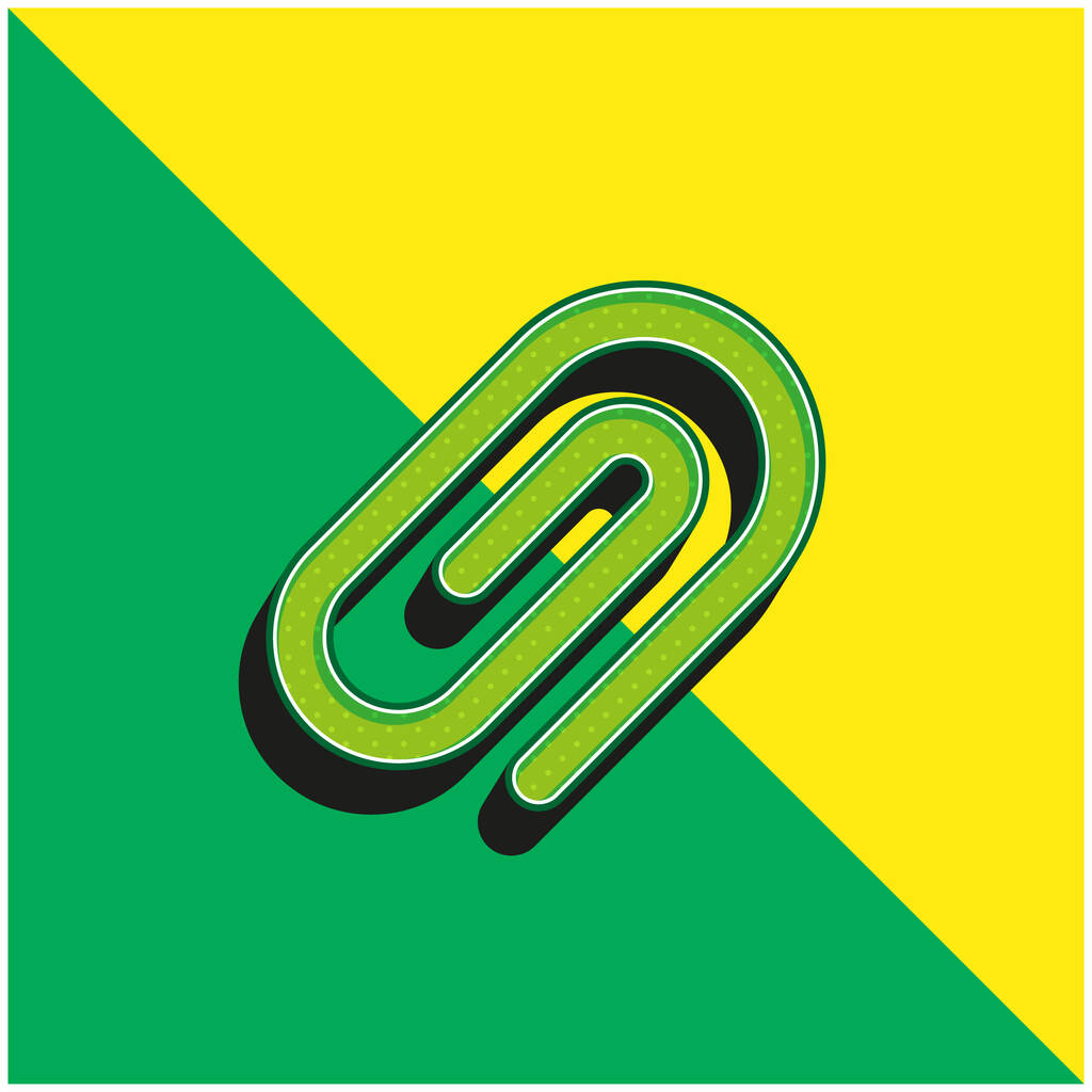 Επισυνάψτε πράσινο και κίτρινο σύγχρονο λογότυπο 3d διάνυσμα εικονίδιο - Διάνυσμα, εικόνα