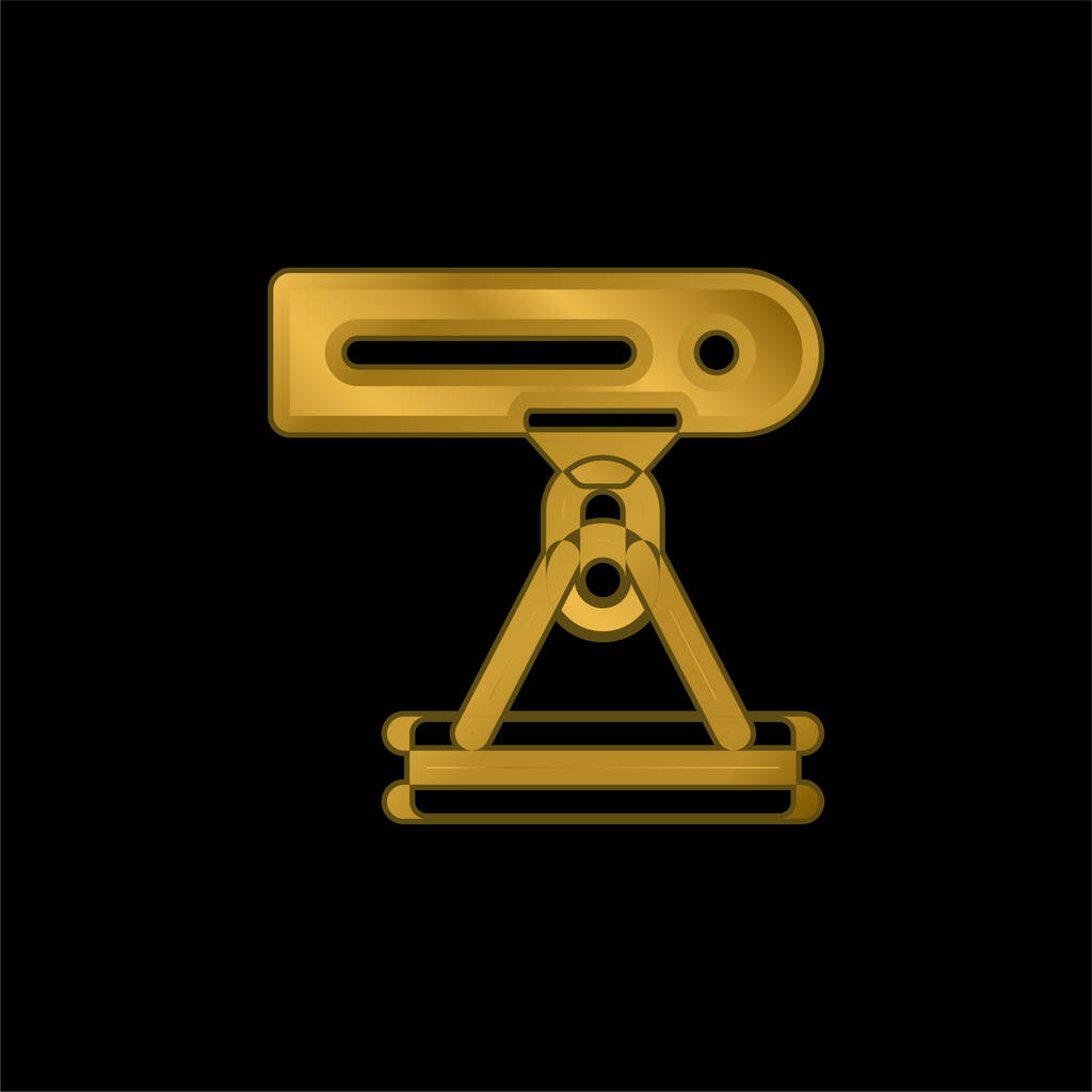 Viga chapado en oro icono metálico o logo vector - Vector, imagen