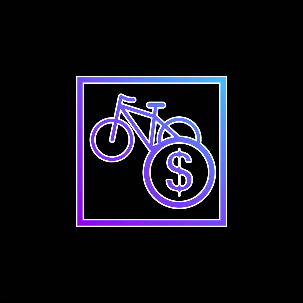 Fahrräder Verkauf Sign In Dollars blaues Gradientenvektorsymbol - Vektor, Bild