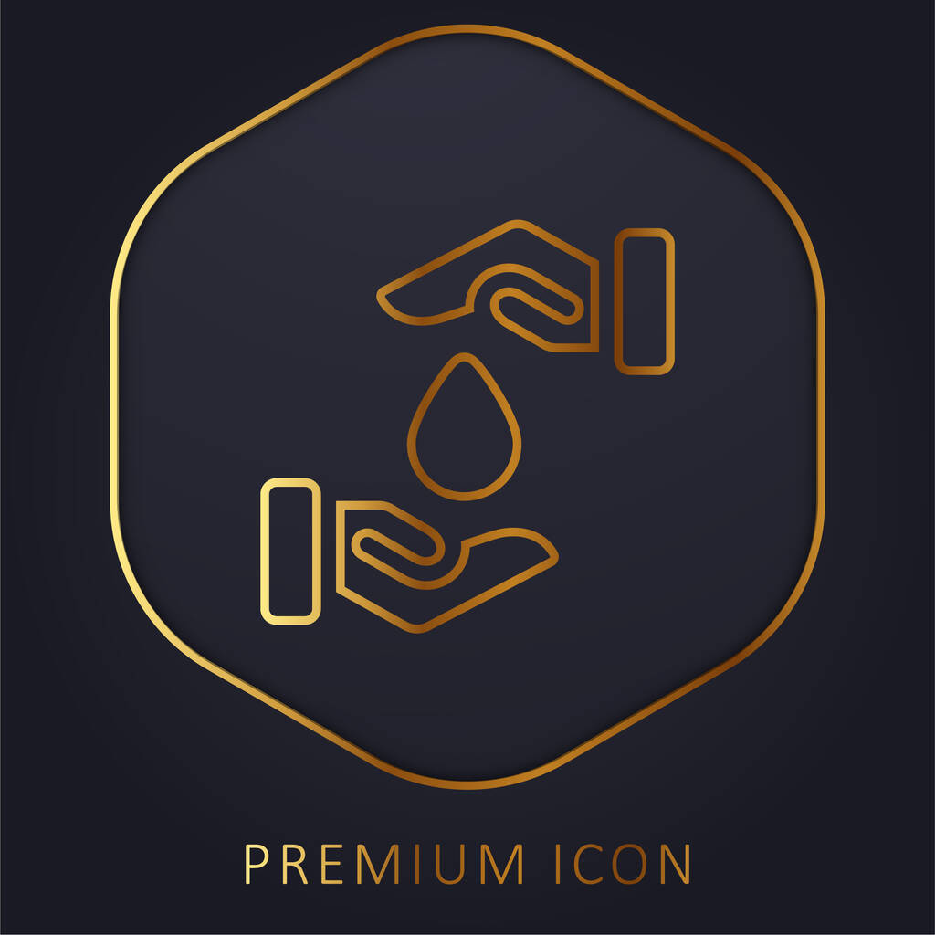 Goutte de sang ligne d'or logo premium ou icône - Vecteur, image