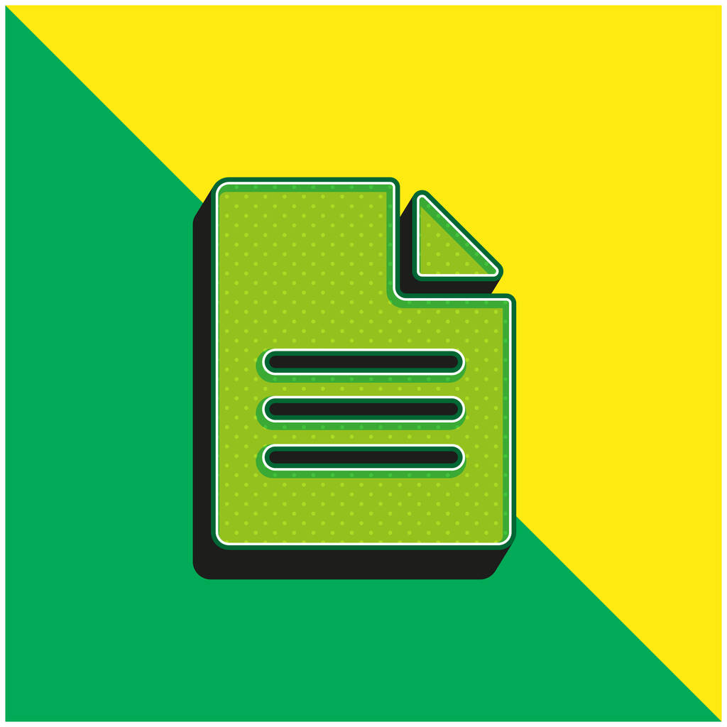 Arkisto Vihreä ja keltainen moderni 3d vektori kuvake logo - Vektori, kuva
