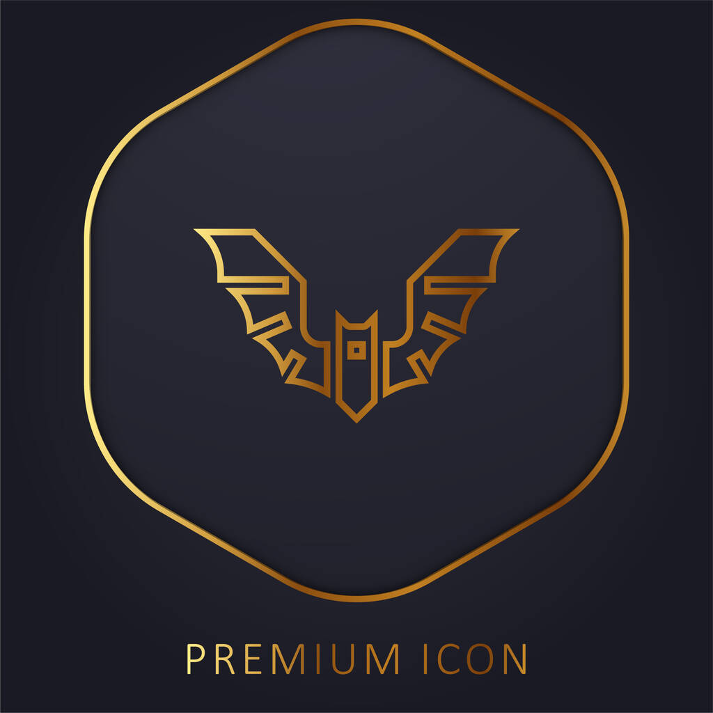 Nietoperz złotej linii logo premium lub ikona - Wektor, obraz