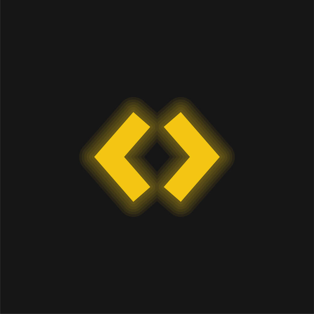 Braces jaune brillant icône néon - Vecteur, image