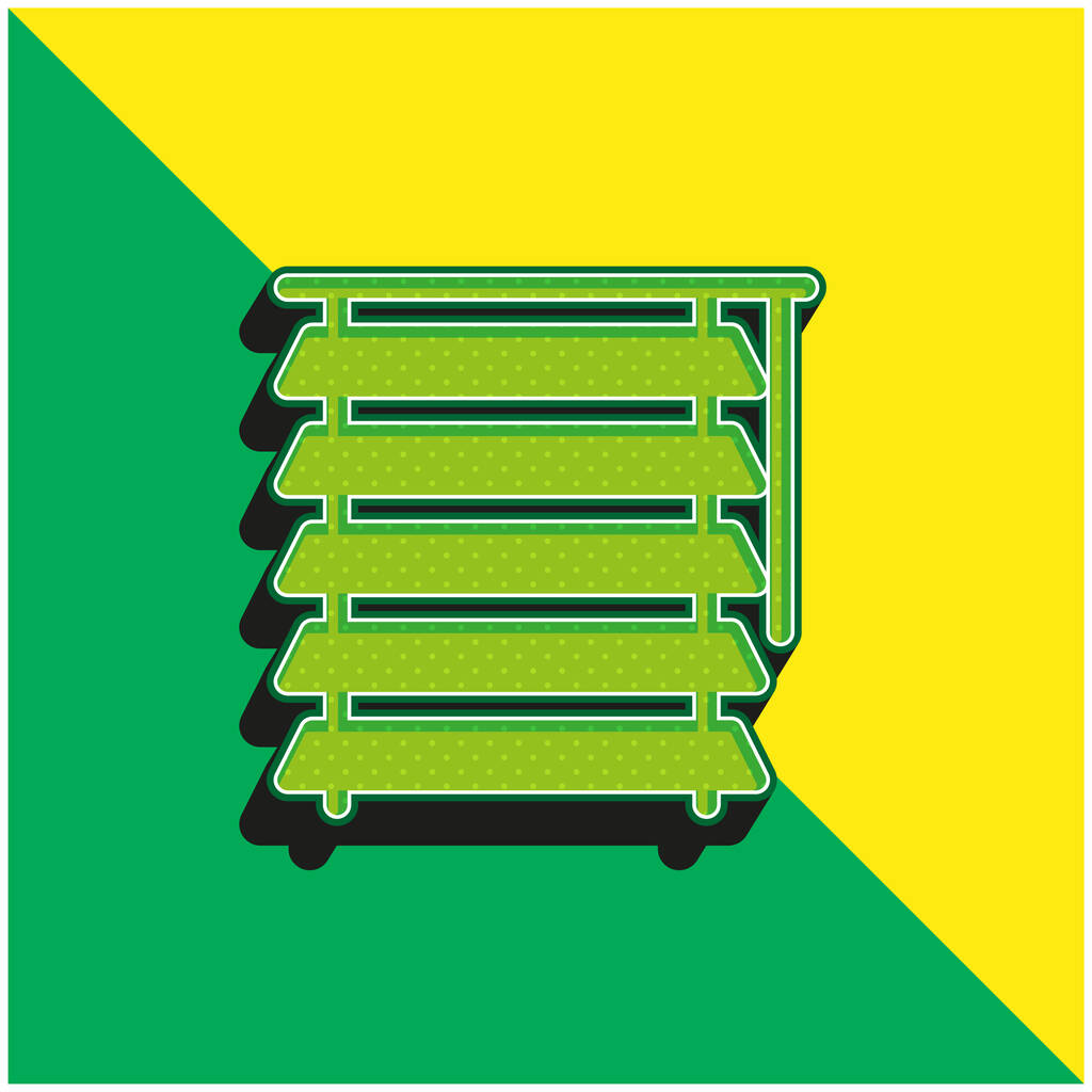 Τυφλό πράσινο και κίτρινο σύγχρονο 3d διάνυσμα εικονίδιο λογότυπο - Διάνυσμα, εικόνα