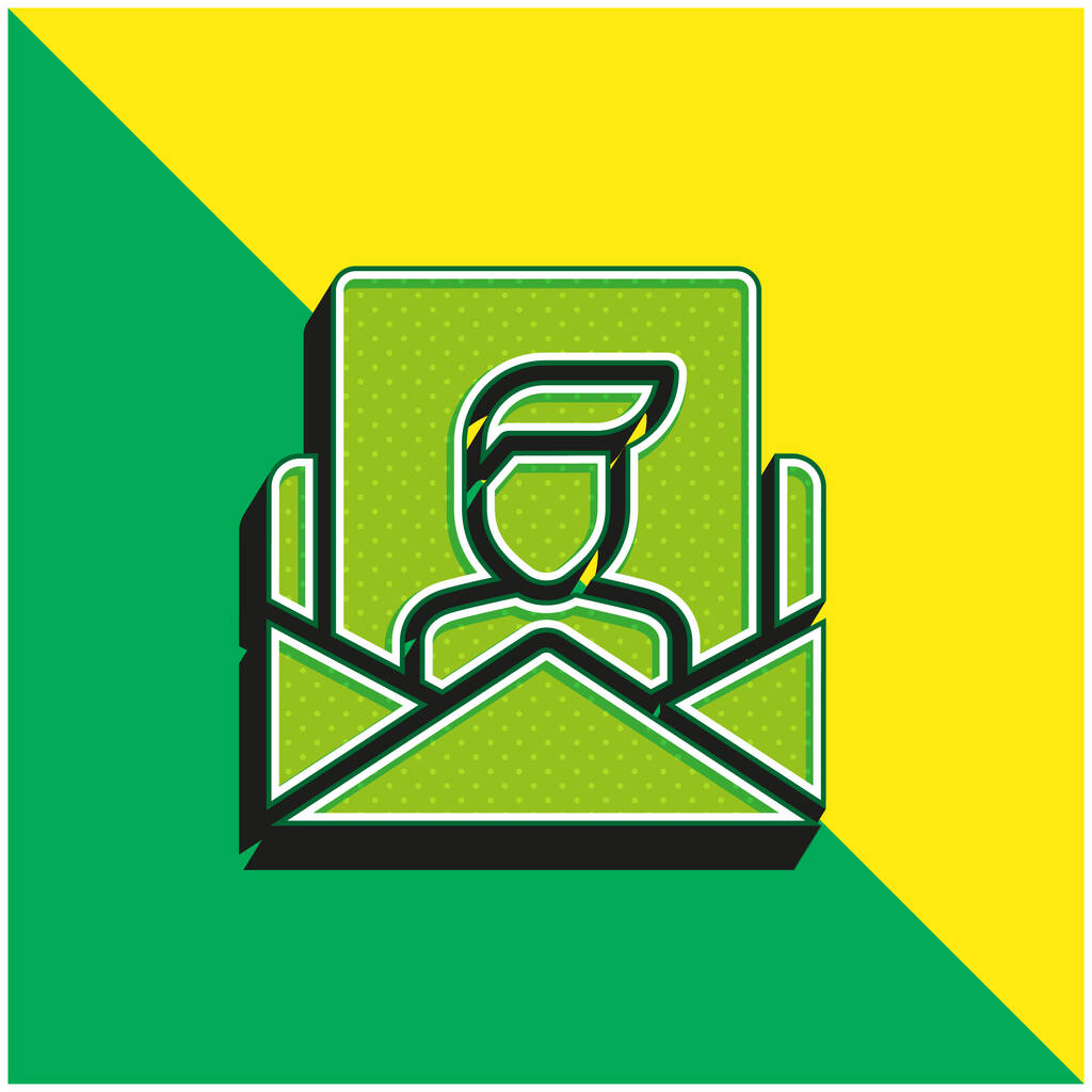 Grünes und gelbes modernes 3D-Vektorsymbol-Logo anwenden - Vektor, Bild