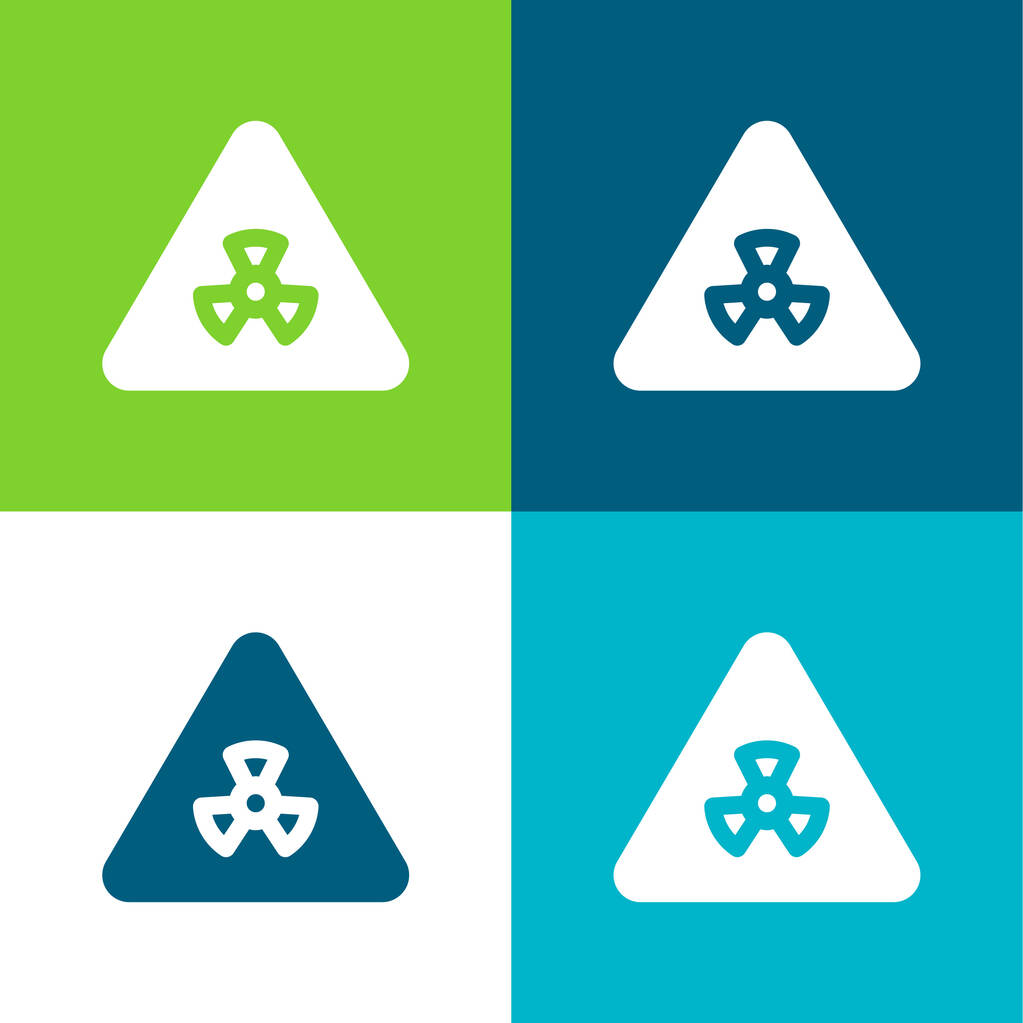 Biohazard Flat conjunto de iconos mínimo de cuatro colores - Vector, Imagen