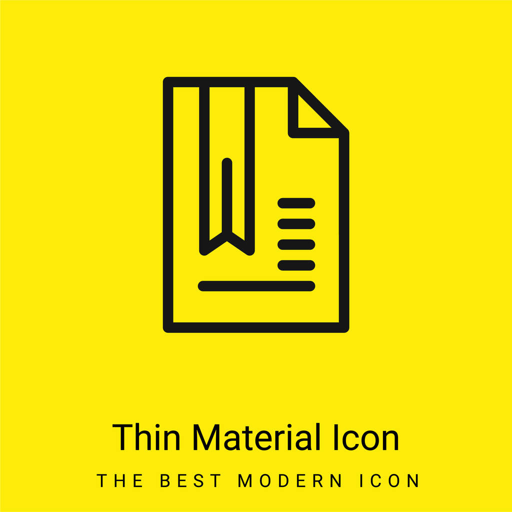 Закладка минимальный ярко-желтый материал значок - Вектор,изображение