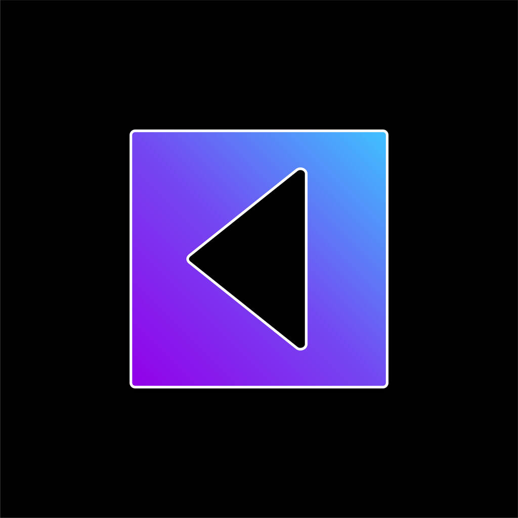 Back Triangular Left Arrow In Square Filled Button blue gradient vector icon - Vector, Image