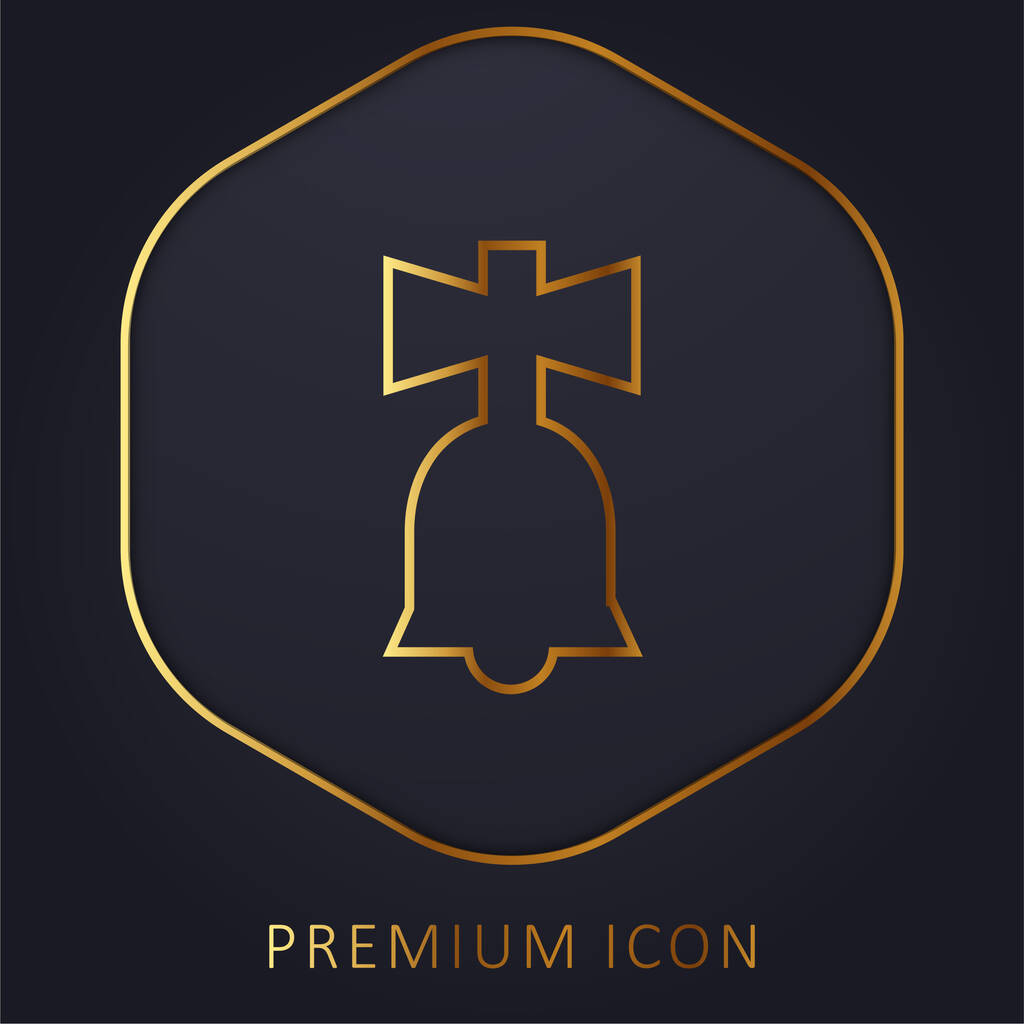 Bell Toy goldene Linie Premium-Logo oder Symbol - Vektor, Bild